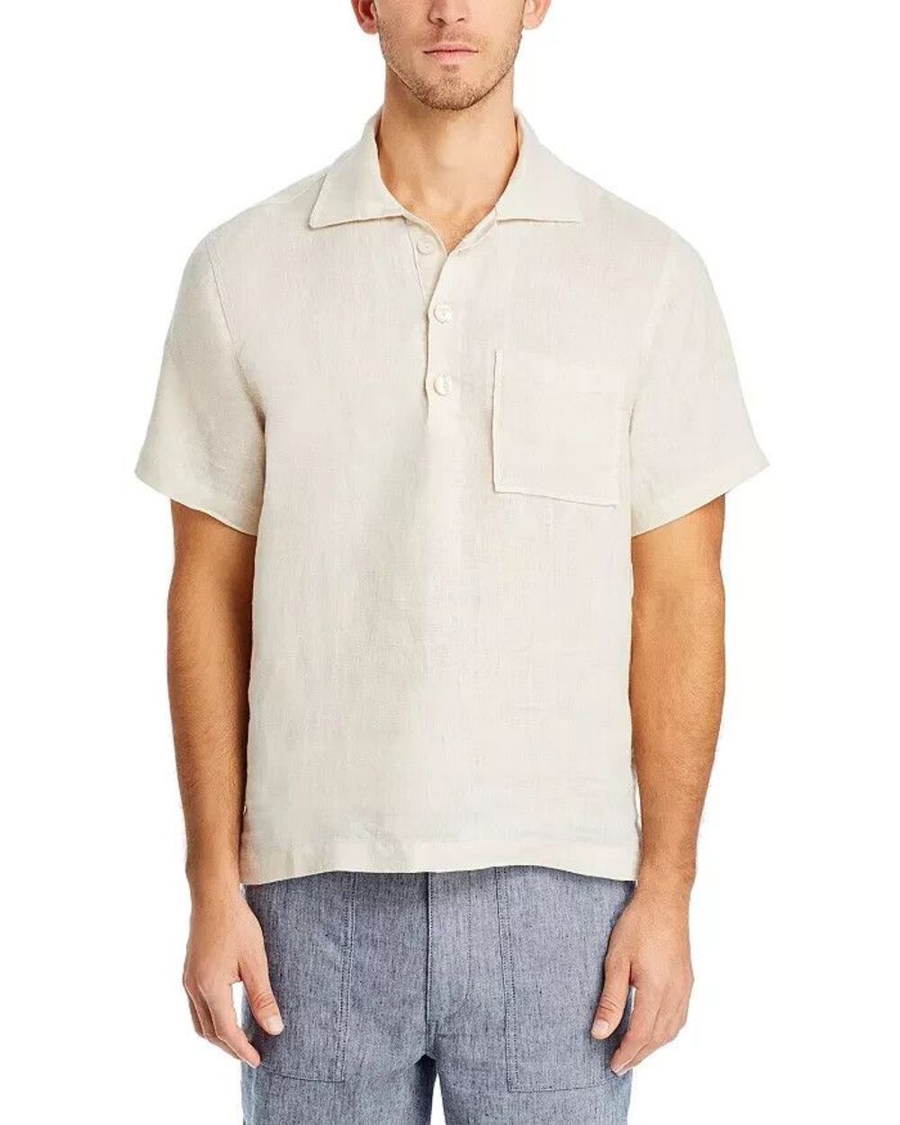 OAS Polo Shirt Mens Large Tan Pullover Collared Short Sleeve GIRONA LINEN $150